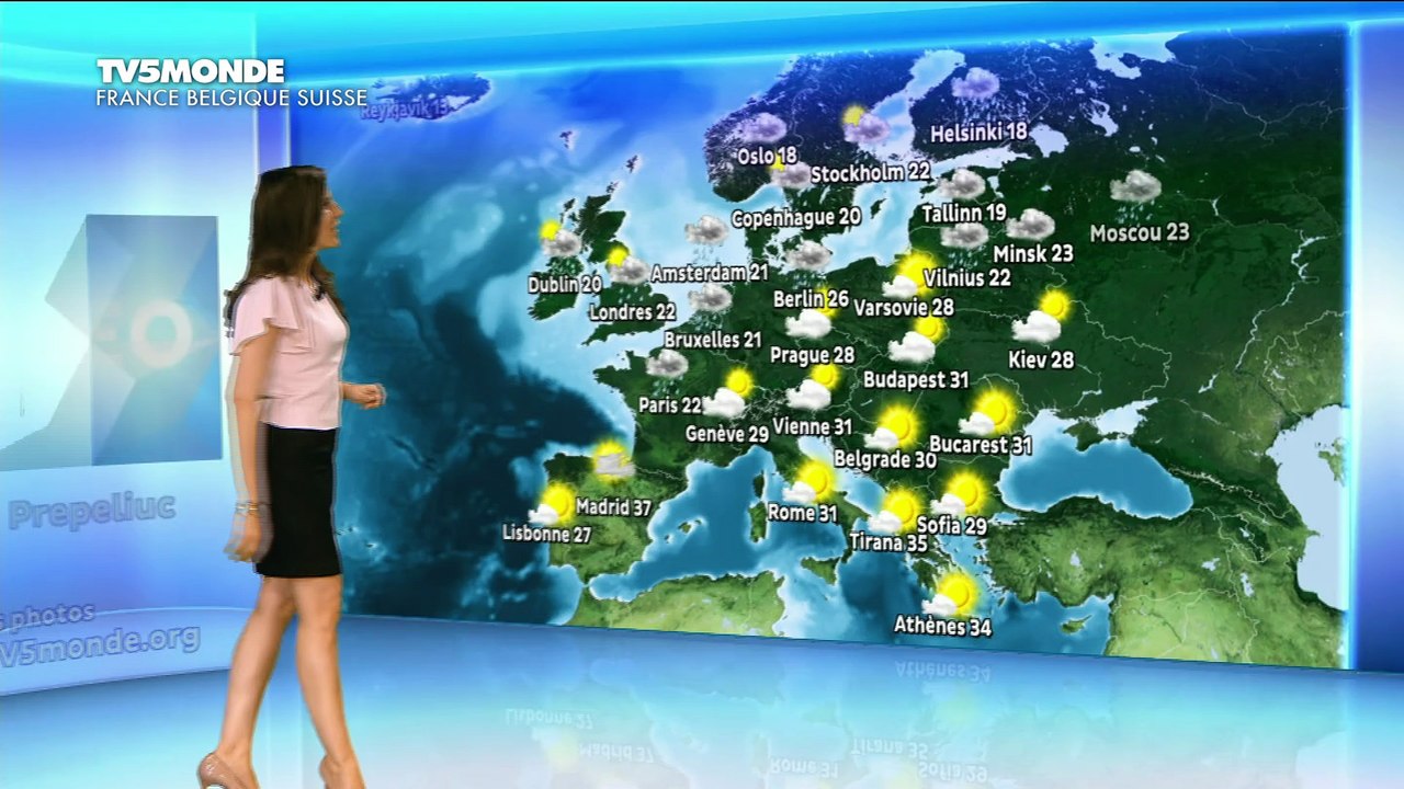 LA METEO de DANIELA PREPELIUC le 2016 08 04 sur TV5 MONDE