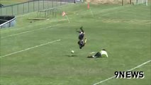 Columbine High School Striker Scores After Spectacular Somersault Over The Opposing Goalkeeper!