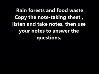 Rain forests and food waste 1