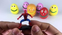 Play Creative & Learn Colours with Play Dough Smiley Face Fun Surprise Toys Spiderman, DORAMON & Molds Fun