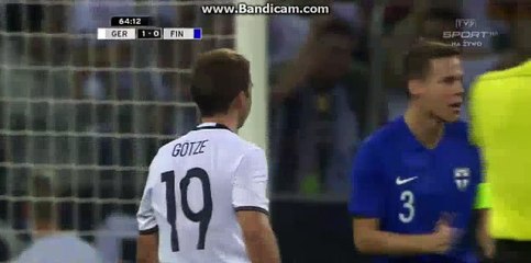 Mario Gotze INCREDIBLE MISS - Germany 1-0 Finland - 31-08-2016