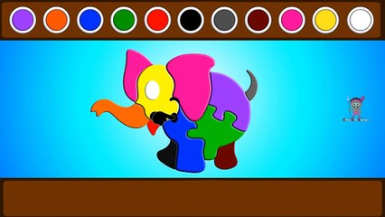 Learn Colours with Cute Elephant Puzzle Game | Learning Colors For Children Kids Toddlers