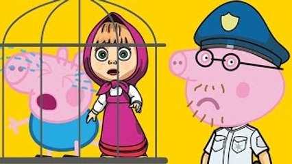 #Masha And The Bear Goes to #Jail with #Peppa Pig - Family Song Masha And The Bear Nursery