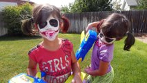 Bad Baby Joker Twins - Joker Kate & Lilly vs Batman Dad in Real Life, Nerf Gun Fight _ Twins & Toys