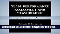 [PDF] Team Performance Assessment and Measurement: Theory, Methods, and Applications (Applied