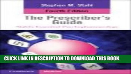 [PDF] The Prescriber s Guide (Stahl s Essential Psychopharmacology) 4th (forth) edition Popular