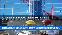 [Reads] Construction Law for Managers, Architects, and Engineers Online Ebook