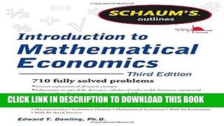 New Book Schaum s Outline of Introduction to Mathematical Economics, 3rd Edition (Schaum s Outlines)