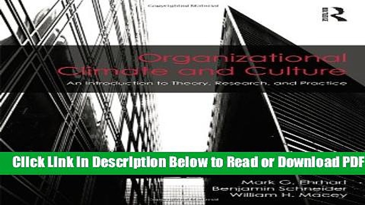 [Get] Organizational Climate and Culture: An Introduction to Theory, Research, and Practice