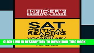 New Book The Insider s Essential Guide to SAT Critical Reading and Vocabulary
