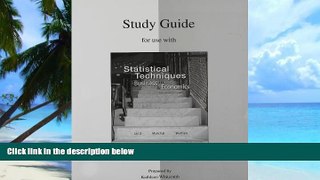 Big Deals  Study Guide to accompany Statistical Techniques in Business   Economics 14e  Best