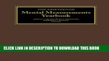 New Book The Nineteenth Mental Measurements Yearbook (Buros Mental Measurements Yearbook)