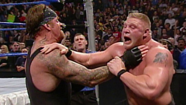 Brock Lesnar and John Cena vs Undertaker and Kurt Angle WWE SmackDown 2003 HD