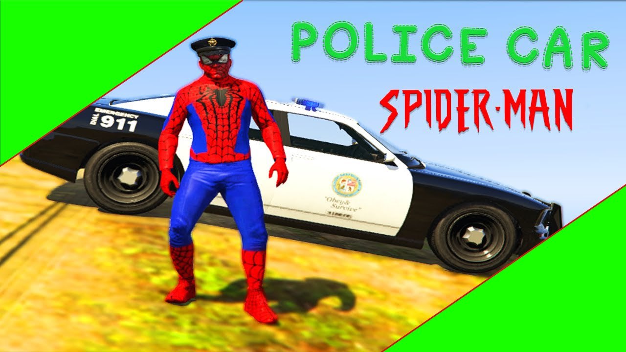 Amazing SPIDERMAN POLICE CAR Drive, Flying On A RED PLANE! Cartoon for Kids w Nursery Rhymes Songs