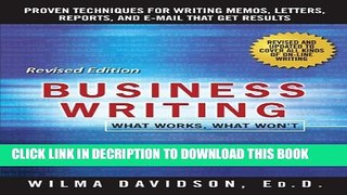 [PDF] Business Writing: What Works, What Won t Popular Online