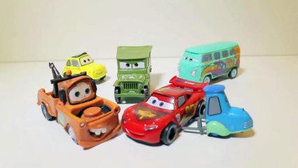 Cars movie Figurine set of Lightning McQueen, Mater, Guido, Sarge, Fillmore and Luigi