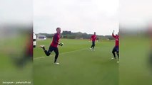 Joe Hart Scores a Powerful header & does crazy celebration in England Training - 29 08 2016