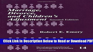 [Get] Marriage, Divorce, and Children s Adjustment (Developmental Clinical Psychology and