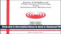 [Get] Early Childhood Television Viewing and Adolescent Behavior, Volume 66, Number 1 (Monographs