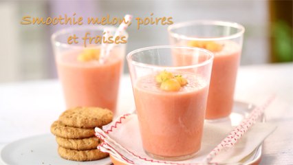 Recette de smoothie melon, poires et fraises