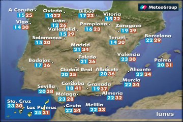 Prevision del tiempo para este lunes 29 de agosto