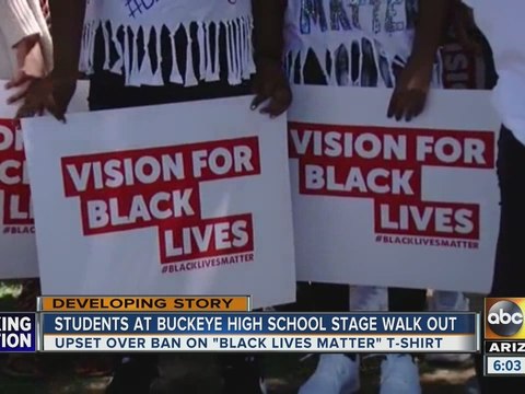 Students stage a walk-out of Buckeye school protesting Black Lives Matter t-shirt