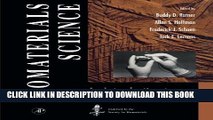 New Book Biomaterials Science:: An Introduction to Materials in Medicine