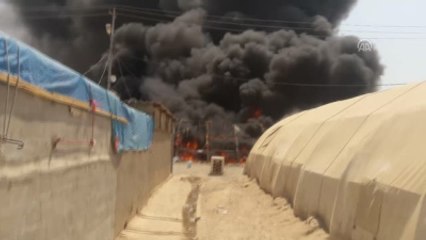 Irak'ta Çadır Kentte Yangın