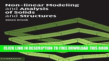 New Book Non-linear Modeling and Analysis of Solids and Structures
