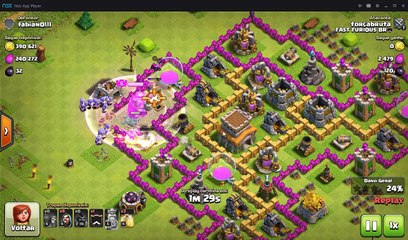 ataque com 43 magos clash of clans cv7
