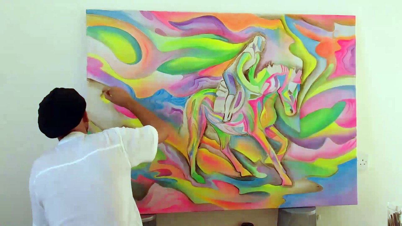 Bonbon ritt - a timelapse blacklightpainting by vigor calma