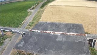 La rail de l'Aerotrain vu en drone