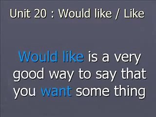 20 AtoZ of English 20 - Would like / like