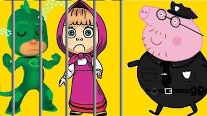 Masha and The Bear with PJ Masks Crying in Prison policeman parody - Masha Gumball Machine