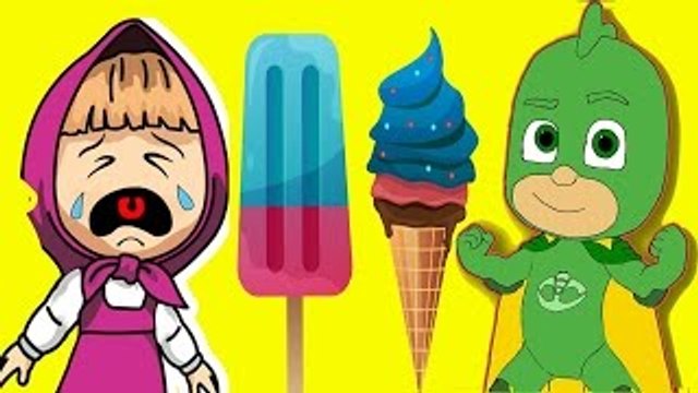 Masha and the Bear Cry When lost her Ice Cream - Doctor, Pj Masks, Catboy, Gekko Owlette