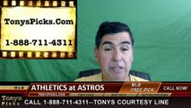 Houston Astros vs. Oakland Athletics Free Pick Prediction MLB Baseball Odds Series Preview