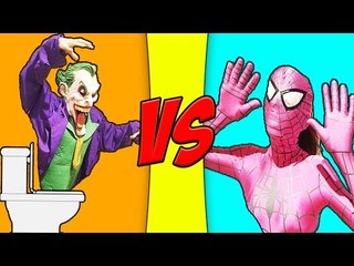 Spidergirl Vs Joker Toilet Battle Compilation! Frozen Elsa Spiderman Hulk Superhero Movie Fun IRL!