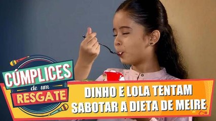 Dinho e Lola tentam sabotar a dieta de Meire