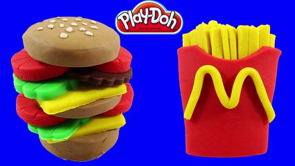 Peppa Pig TOYS And Play Doh Stop Motion! - MAKE French Fries_ Hamburger playdoh Frozen