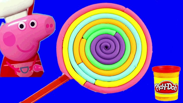 Play Doh Colorful lollipop - Make lollipop rainbow frozen playdoh for peppa pig toys