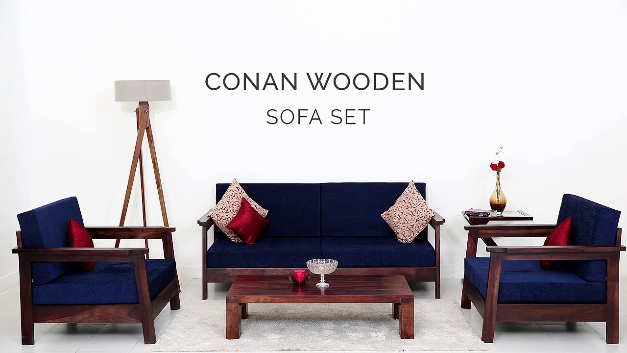 WOODEN SOFA SET - BUY CONAN WOODEN SOFA SET ONLINE FROM WOODEN STREET