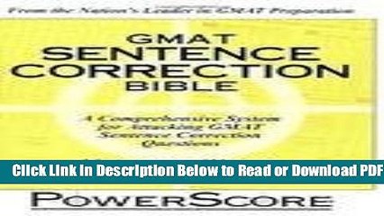 [Get] The PowerScore GMAT Sentence Correction Bible 1st (first) edition Text Only Popular New