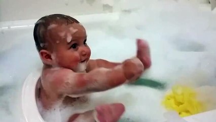 Adorable Baby Loves Bubble Baths