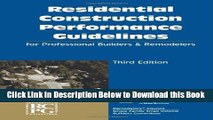 [Reads] Residential Construction Performance Guidelines, Third edition, Contractor Reference Free