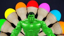 Play Doh ICE CREAM for HULK w- Surprise eggs! Frozen McQueen Cars Disney Toys Playdough Colors