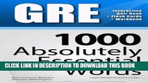 New Book GRE Interactive Quiz Book   Online   Flash Cards/ 1000 Absolutely Essential Words. A