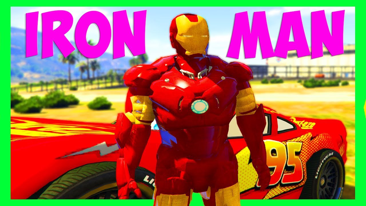 Custom Cartoon Superhero IRON MAN & Disney Cars McQueen! Nursery rhymes, Kids songs with action