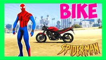 FUNNY Spiderman REAL BIKE Cartoon for Kids! Superhero Nursery rhymes & Songs for Children