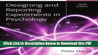 [PDF] Designing and Reporting Experiments in Psychology Full Online