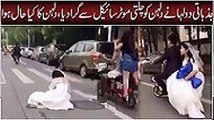 Bride Falls from the Grooms Bike on Wedding day